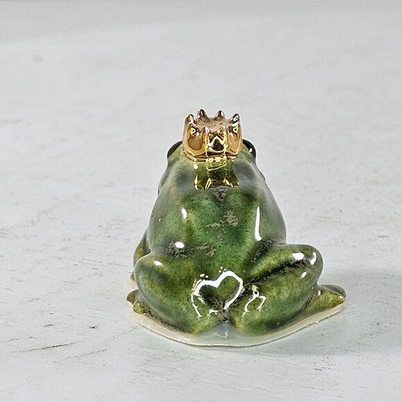 Hagen Renaker Frog Prince Wearing Crown Miniature Figurine *Chips* - Picture 7 of 9